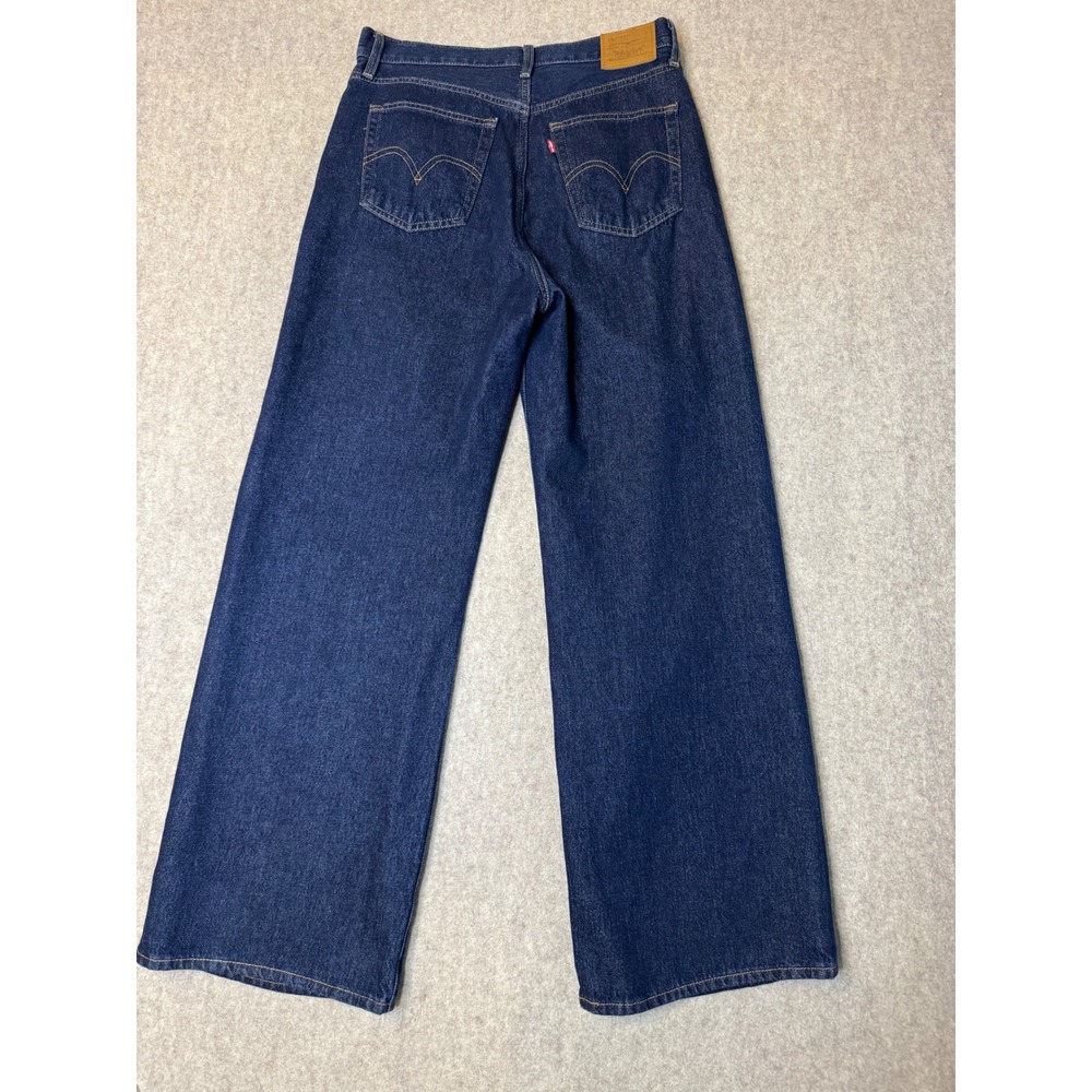 Levis Ribcage Wide Leg Jeans Womens 30 Dark Rinse High Rise Denim Retro Street - Picture 3 of 16